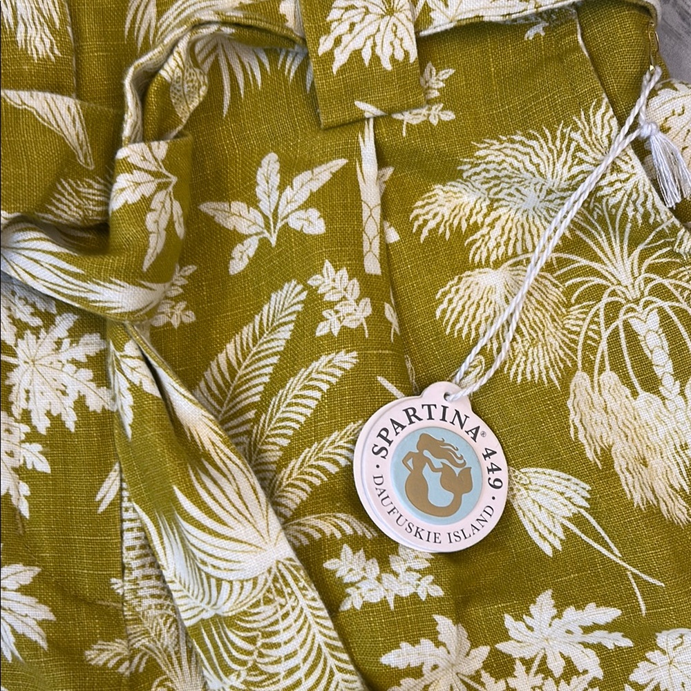 Spartina 449 Yellow Floral Wide Leg Pants - Picture 3 of 5
